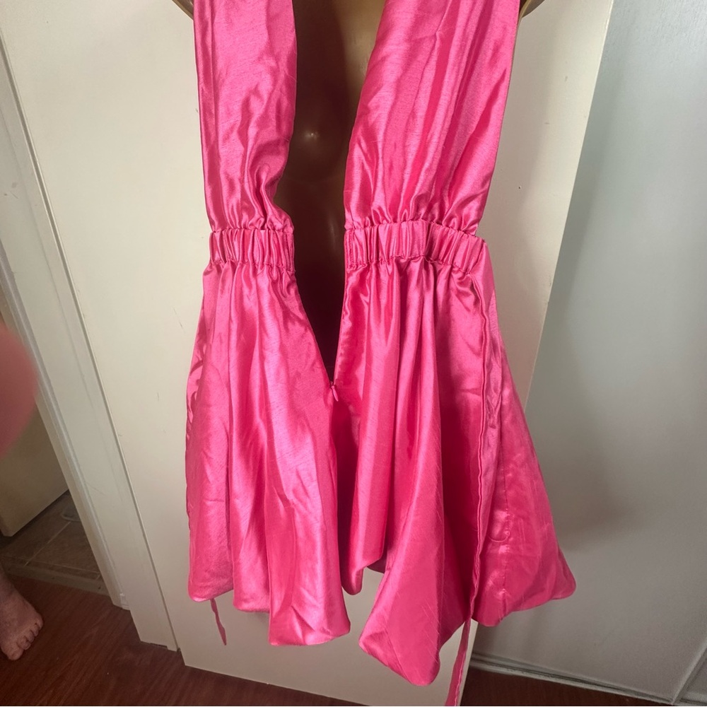 Mable X Anthropologie Pink Duri Bow Tied Bubble Hem Barbie Core Mini Dress NWT S - Picture 8 of 16